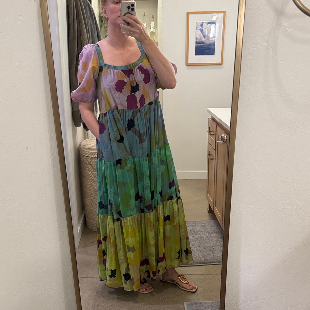 Anthropologie Colorful Floral Maxi Dress